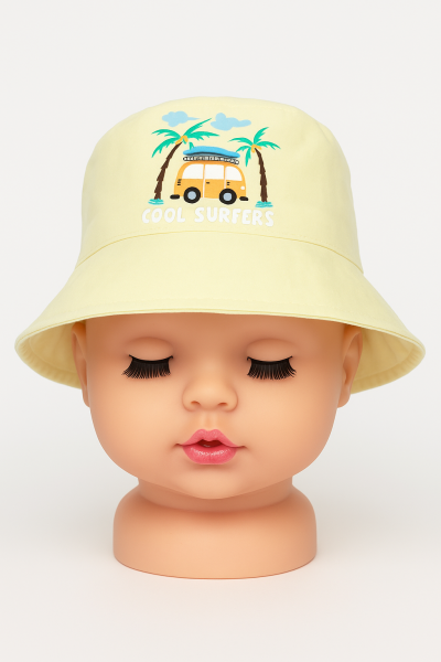 6-12 luni Cool Surfers Pălărie pentru bebeluși de vară cu imprimeu Galben A18