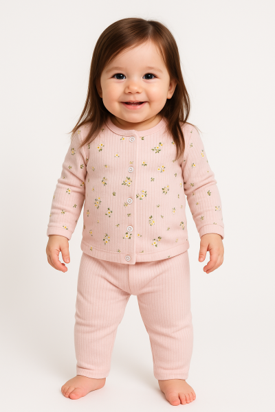 Set Pentru Bebelusi Cu Imprimeu Floral Nurhas 0-3-6 Luni A28