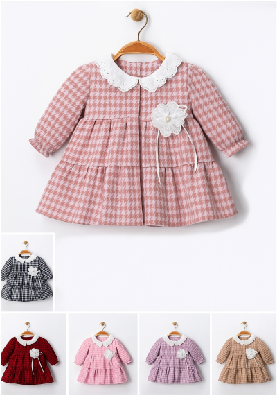 Rochie Pentru Bebelusi Mirabel Cu Guler Dantela 9-12-18-24 Luni A28