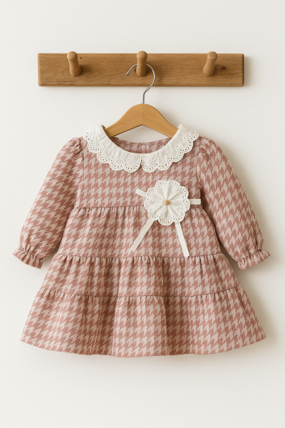 Rochie Pentru Bebelusi Mirabel Cu Guler Dantela 9-12-18-24 Luni A28