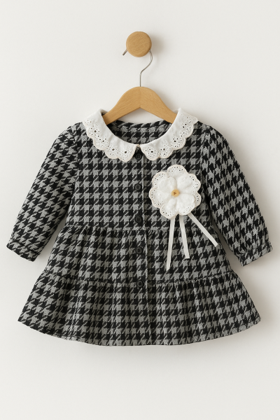 Rochie Pentru Bebelusi Mirabel Cu Guler Dantela 9-12-18-24 Luni A28
