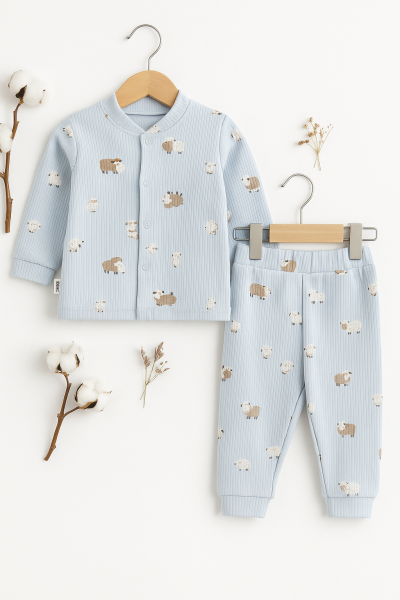 Nurhas 0-3-6 Luni Miel Printed Baby Set A27