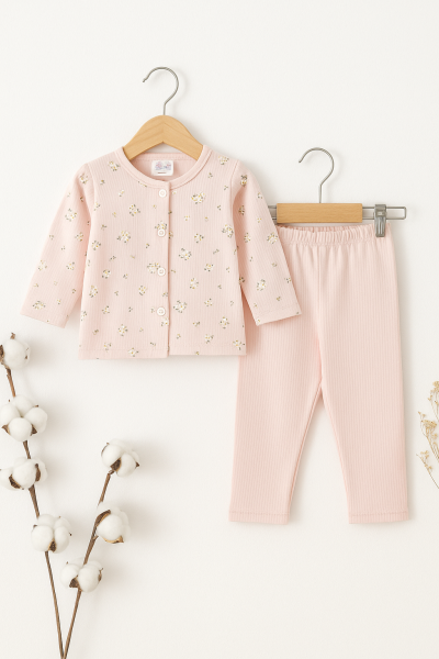 Set Pentru Bebelusi Cu Imprimeu Floral Nurhas 0-3-6 Luni A28