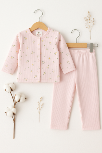 Set Pentru Bebelusi Cu Imprimeu Floral Nurhas 0-3-6 Luni A28