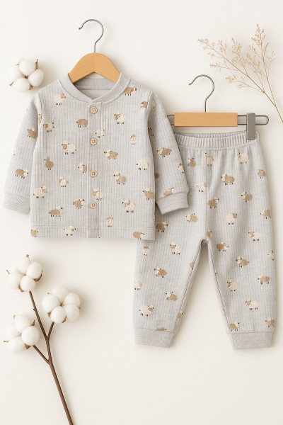 Nurhas 0-3-6 Luni Miel Printed Baby Set A27