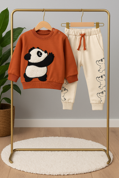 Anılço 6-9-12-18-24 luni Set pentru copii cu imprimeu panda A51