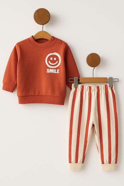 Set bebeluși Mini Mundo 6-9-12-18 luni Smile din bumbac pieptănat A21