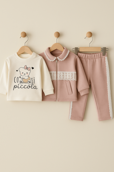 SET 3 PIESE BYMURAT 6-9-12-18-24 LUNI CU DANTELĂ A57