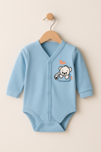 POYRAZ URSULET NOU-NĂSCUT 0-3 LUNI CU STICLĂ BRODATĂ BADI A7