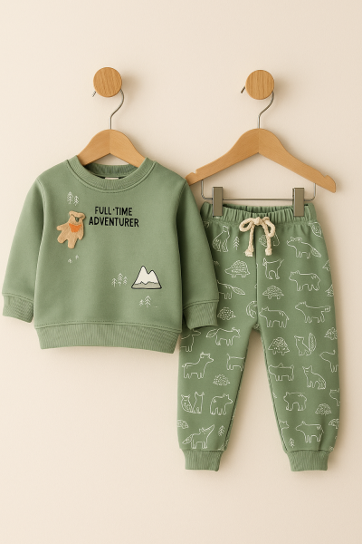 SET NNK URSULETI DE IARNĂ BRODATI CU IMPRIMARE, PENTRU 6-9-12-18 LUNI A32