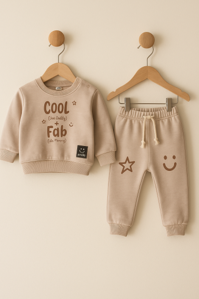 Costum bărbătesc COOL FAB cu imprimeu, 6-9-12-18 luni A32