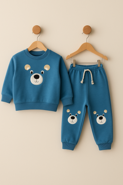 SET URSULETI DE PLUȘ DE IARNĂ CU IMPRIMARE NNK 6-9-12-18 LUNI A30