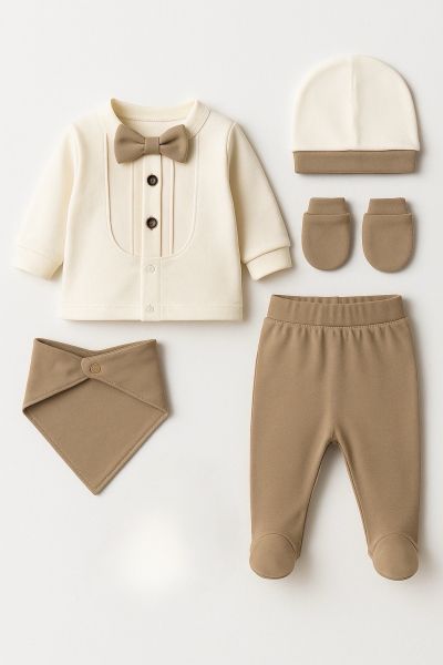 SET SERDE BABY 0-3 LUNI CU 5 PIESE ȘI PAPION A30