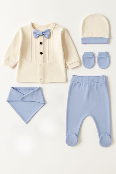 SET SERDE BABY 0-3 LUNI CU 5 PIESE ȘI PAPION A30