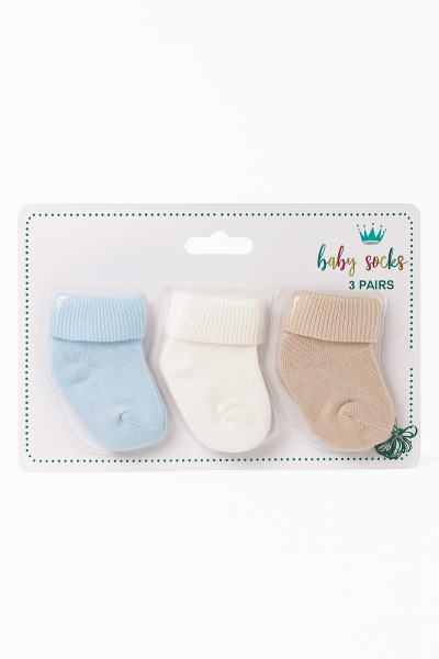 Șosete simple pentru bebeluși, 0-3 luni, set de 3 A7