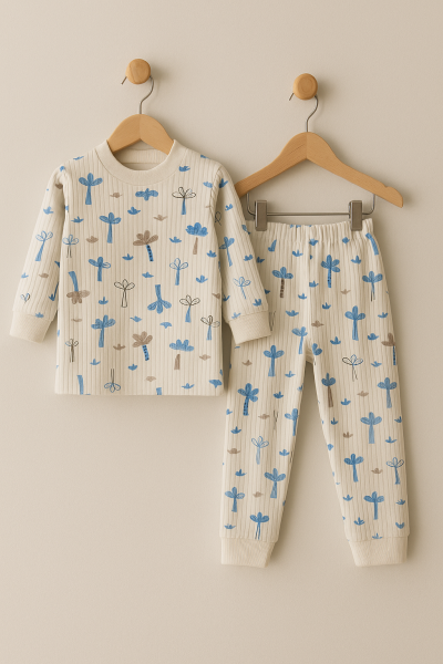 Set de pijamale pentru bebeluși Özlv cu model de copaci, 1-2-3 ani A11