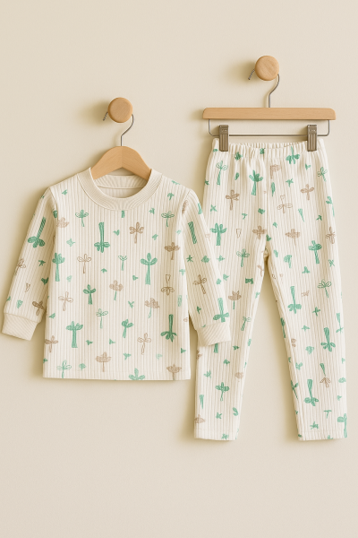 Set de pijamale pentru bebeluși Özlv cu model de copaci, 1-2-3 ani A11