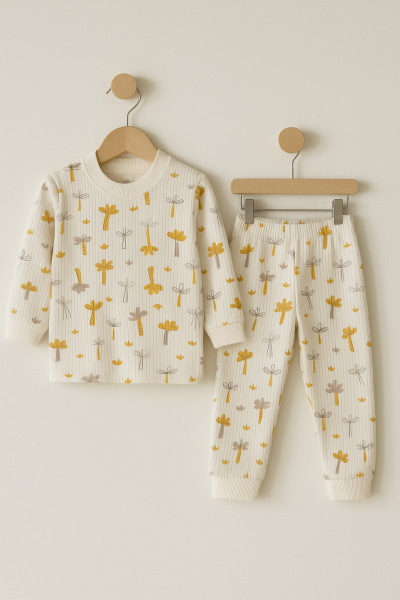 Set de pijamale pentru bebeluși Özlv cu model de copaci, 1-2-3 ani A11