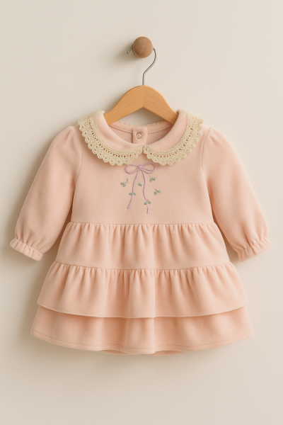 Rochiță de catifea pentru bebeluși, model Million, 6-9-12 luni A40