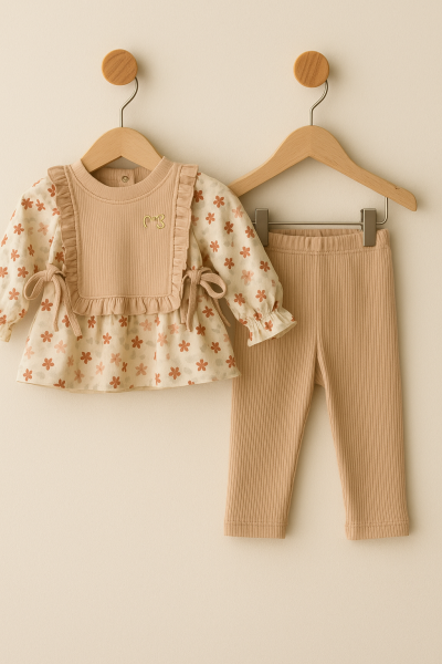 Set Moeboon pentru bebeluși cu model floral, 6-9-12-18-24 luni A33