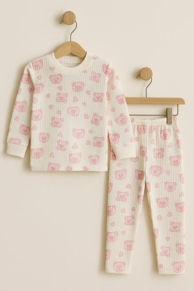 PIJAMALE ÖZLEV 1-2-3 VÂRSTĂ RAPORTATĂ URSULEȚ CU MODEL CU INIMĂ A11