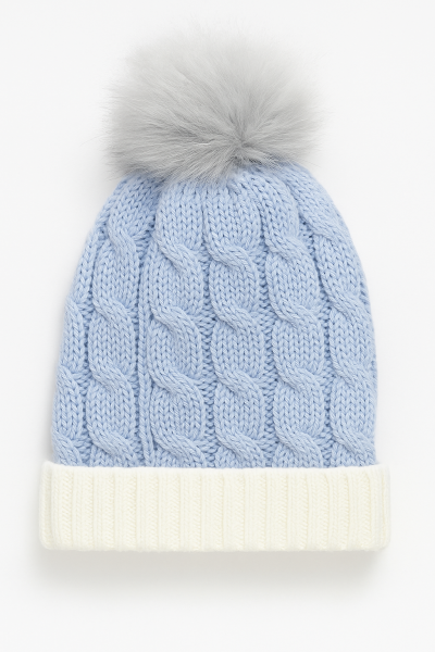 Căciulă tricotată cu pompoane Minitoy A7