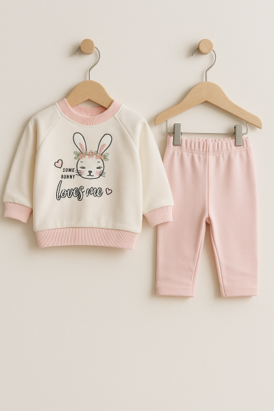 Set de rochie Annora pentru bebeluși, model iepuraș, 3-6-9-12 luni, brodat A27