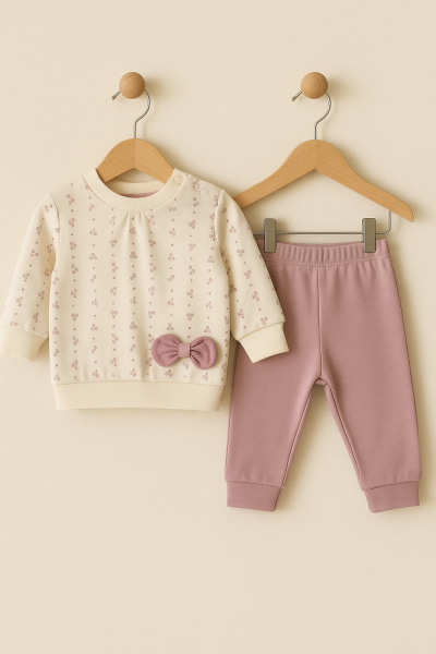 SET SERDE BABY CU MODELE FLORALE IMPRIMATE PENTRU BEBELUȘI 3-6-9 LUNI A29