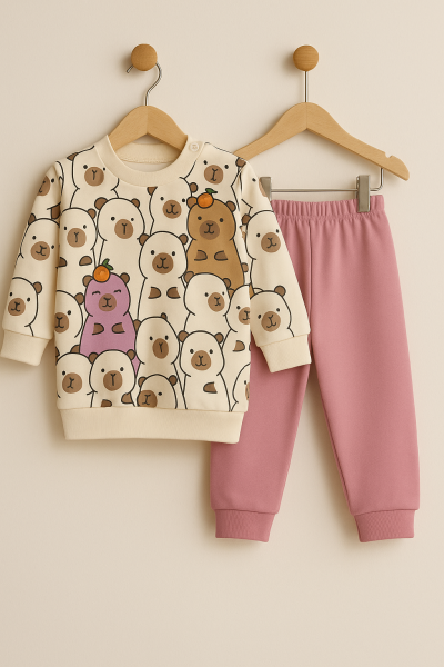 Costum Karacon cu imprimeu oribil, 6-9-12-18 luni A22