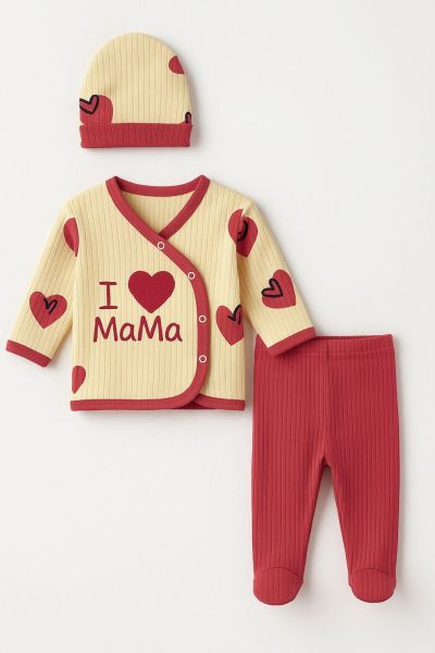 Set body Zem Baby 0-3 luni, 3 piese, Love Mama A20