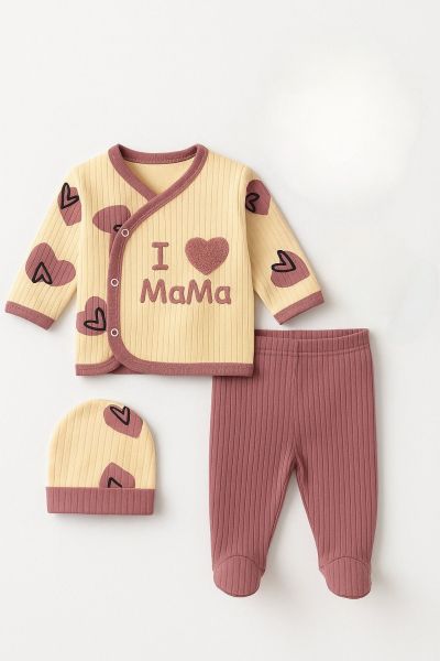 Set body Zem Baby 0-3 luni, 3 piese, Love Mama A20