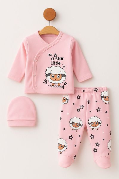 Set body Zem Baby 0-3 luni, 3 piese, miel A20