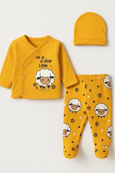 Set body Zem Baby 0-3 luni, 3 piese, miel A20