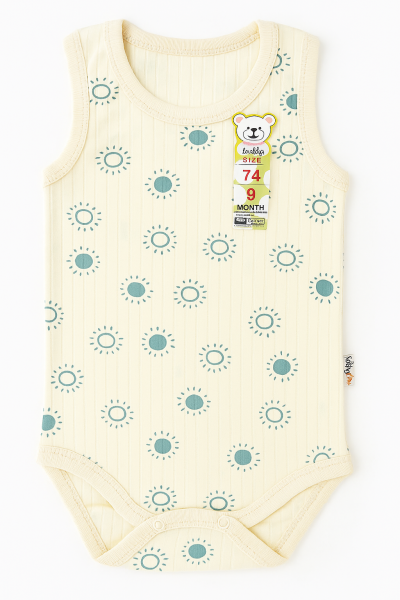 Body fără mâneci cu imprimeu solar BABYTOO 0-3-6-9 luni A7