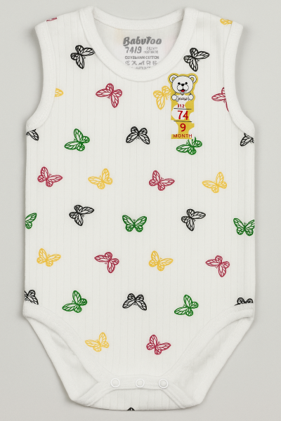 Body fără mâneci cu imprimeu fluturi BABYTOO 0-3-6-9 luni A7