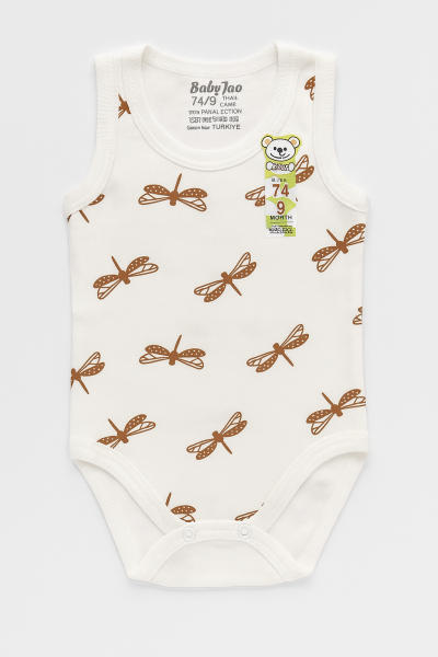 Body fără mâneci cu imprimeu de libelule BABYTOO 0-3-6-9 luni A7