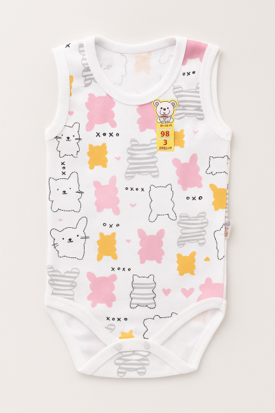 Body fără mâneci cu imprimeu de iepure BABYTOO 12 luni-18 luni-24 luni-3 ani A9