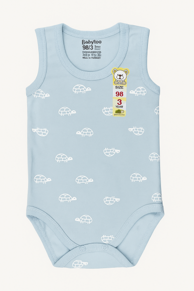 Body fără mâneci cu imprimeu de broaște țestoase BABYTOO 12 luni-18 luni-24 luni-3 ani A9