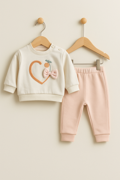 SERDE BABY SET 2 PIESE CU INIMĂ, 3-6-9 LUNI A27