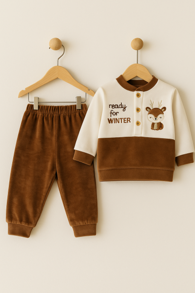 Set bebeluși din catifea Million 3-6-9 luni A30