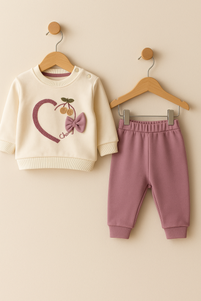 SERDE BABY SET 2 PIESE CU INIMĂ, 3-6-9 LUNI A27