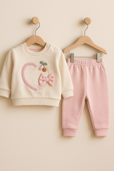 SERDE BABY SET 2 PIESE CU INIMĂ, 3-6-9 LUNI A27