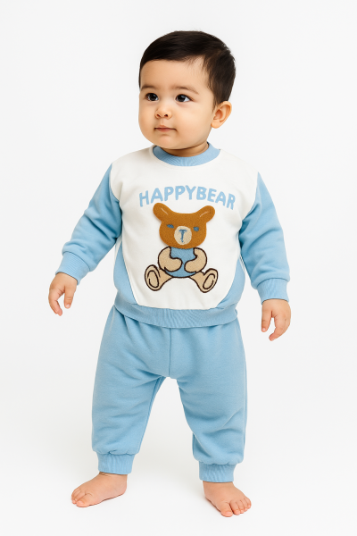 SET BEBELUȘI MINILAY 6-9-12-18 LUNI HAPPY BEAR IMPRIMAT A33