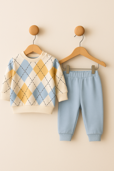 SET DE 2 PIESE SERDE BABY 3-6-9 LUNI CU IMPRIMARE BACLAVA A26