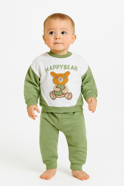 SET BEBELUȘI MINILAY 6-9-12-18 LUNI HAPPY BEAR IMPRIMAT A33