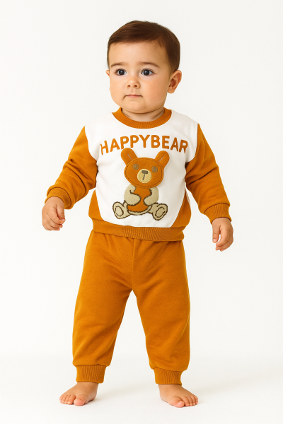 SET BEBELUȘI MINILAY 6-9-12-18 LUNI HAPPY BEAR IMPRIMAT A33