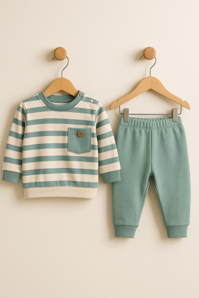 SET SERDE BABY CU BUZUNAR CU DUNGI, BEBELUȘI 3-6-9 LUNI A28