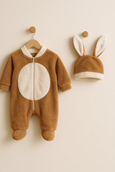 SALOPETE WELSOFT BYMURAT 0-3-6-9-12 LUNI CU CĂCIULĂ CU URECHI DE IEPURE A21