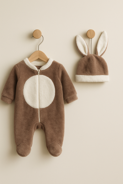 SALOPETE WELSOFT BYMURAT 0-3-6-9-12 LUNI CU CĂCIULĂ CU URECHI DE IEPURE A21