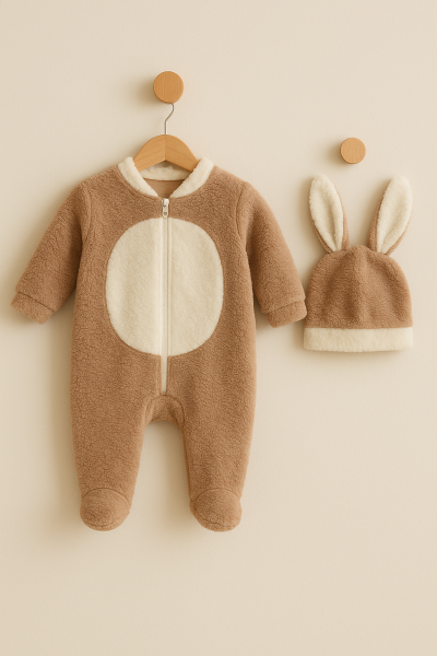 SALOPETE WELSOFT BYMURAT 0-3-6-9-12 LUNI CU CĂCIULĂ CU URECHI DE IEPURE A21